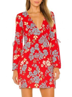 C/MEO Collective Red Blue Floral Mini Dress Size XS